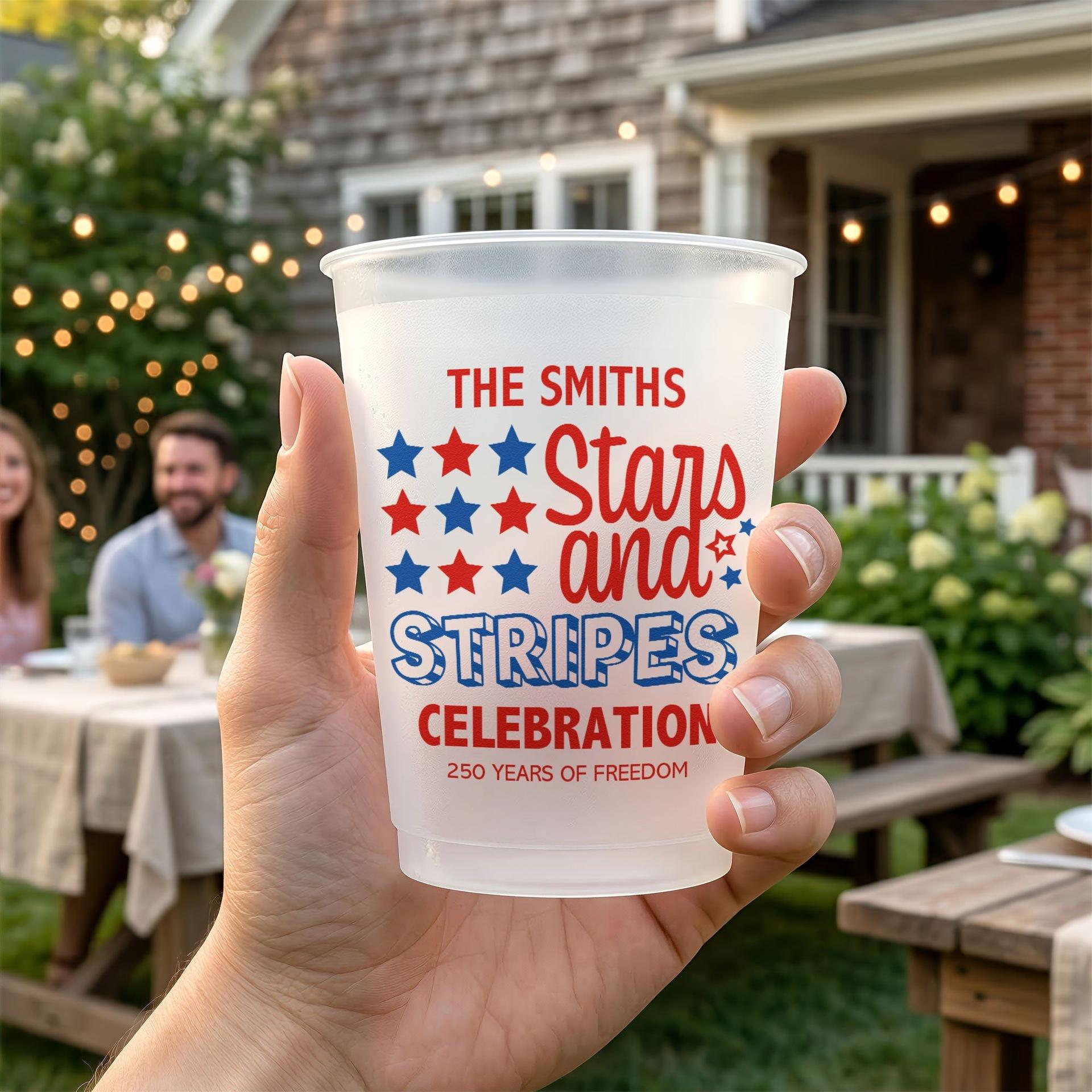 Personalized 250 Years of Freedom Cups | Custom Print POD, No Minimum gallery thumbnail - Frosted Cups