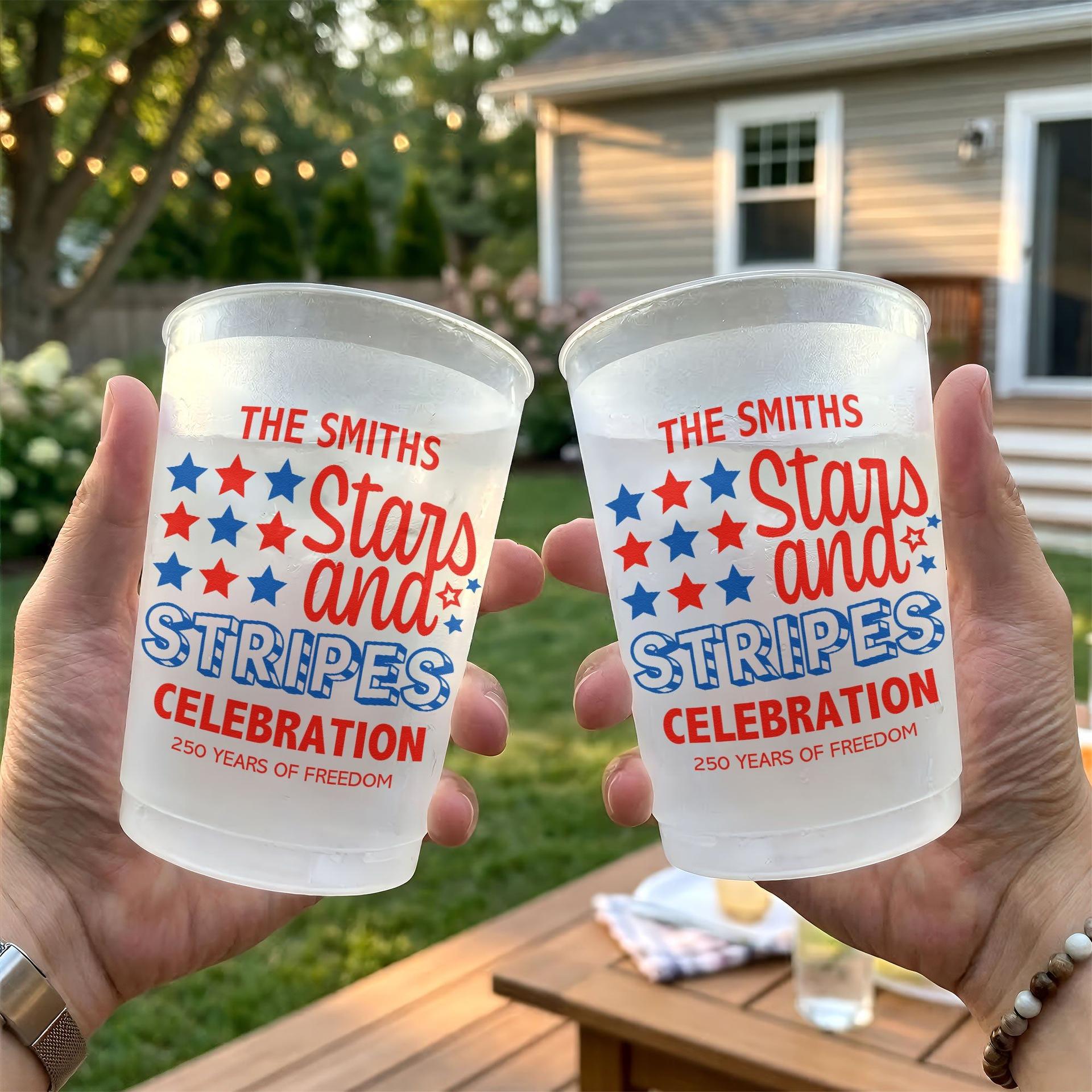 Personalized 250 Years of Freedom Cups | Custom Print POD, No Minimum gallery thumbnail - Frosted Cups