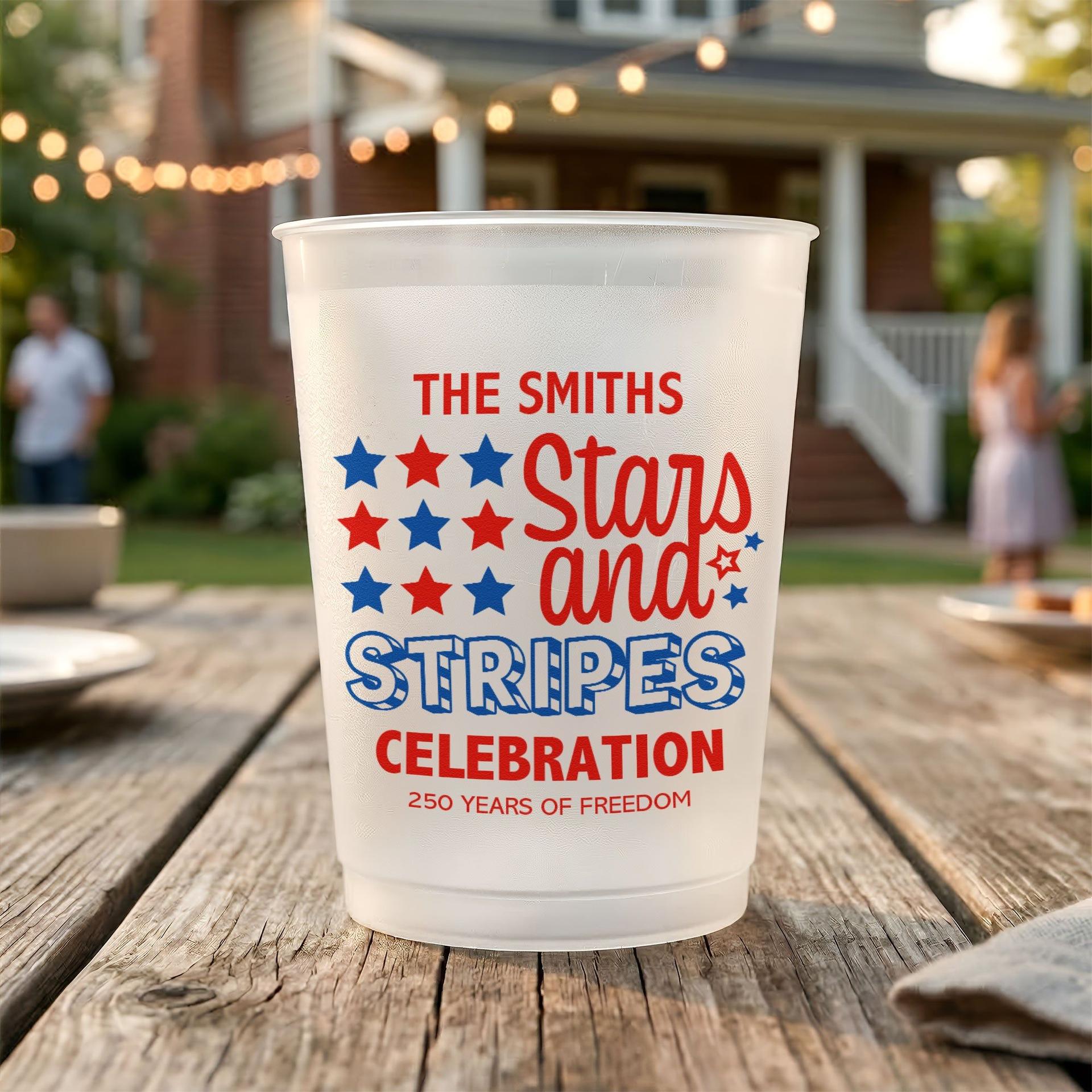 Personalized 250 Years of Freedom Cups | Custom Print POD, No Minimum gallery thumbnail - Frosted Cups