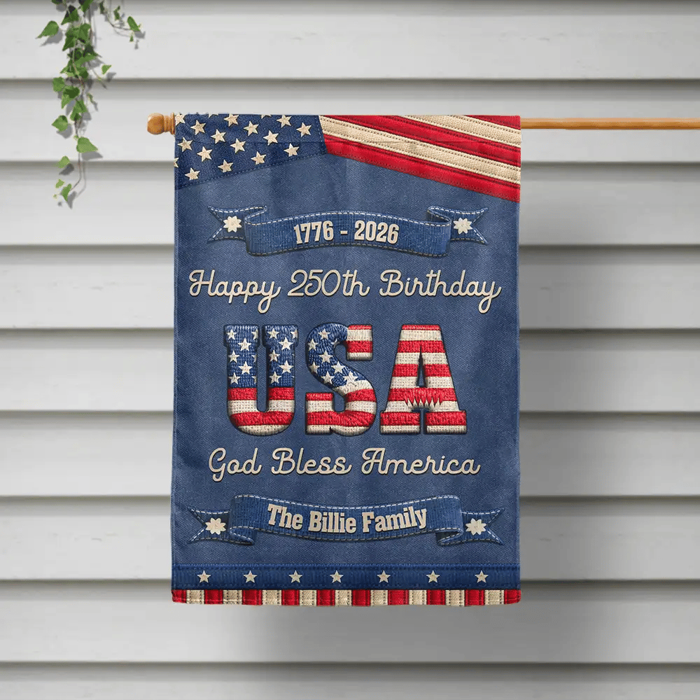 Personalized USA 250th Birthday Flag | Custom Print on Demand, Unbranded Fulfillment - Flag Detail | Wholesale POD Supplier | MCDFL