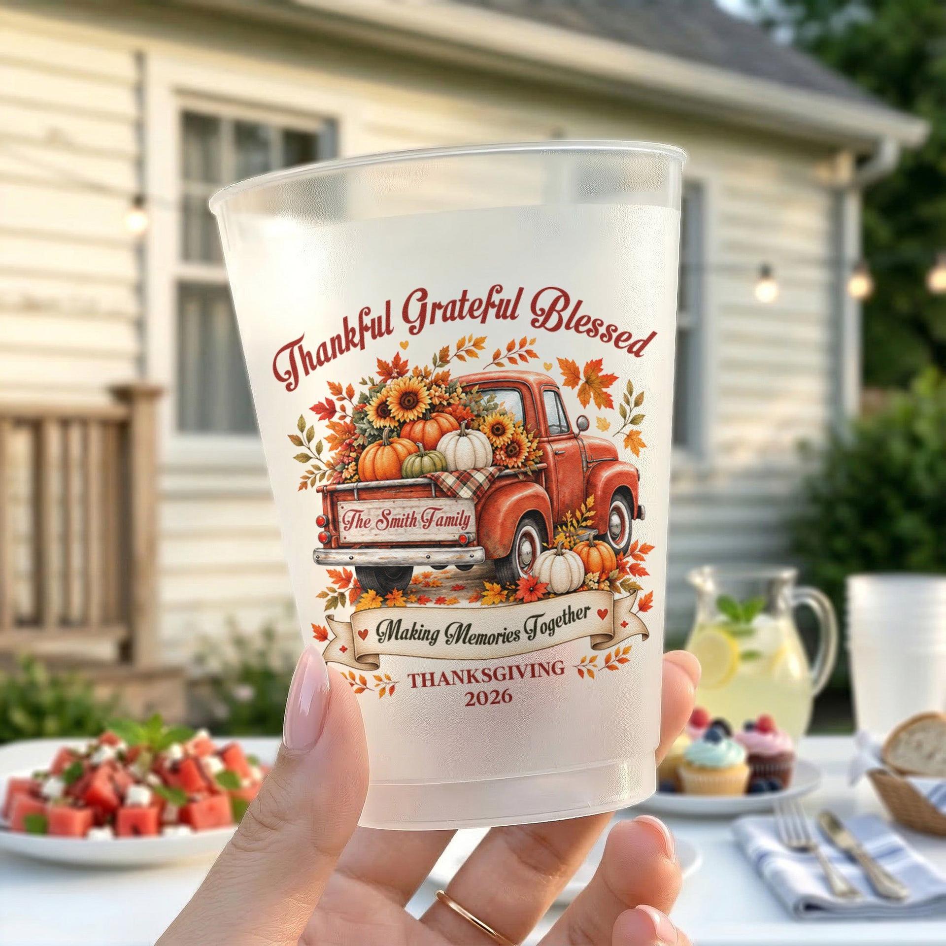Personalized Thanksgiving Party Cups | POD Dropship, No Minimum Order gallery thumbnail - Frosted Cups