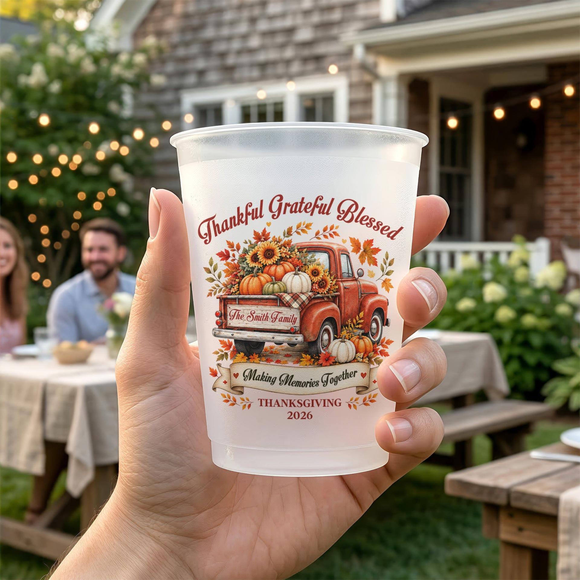 Personalized Thanksgiving Party Cups | POD Dropship, No Minimum Order gallery thumbnail - Frosted Cups