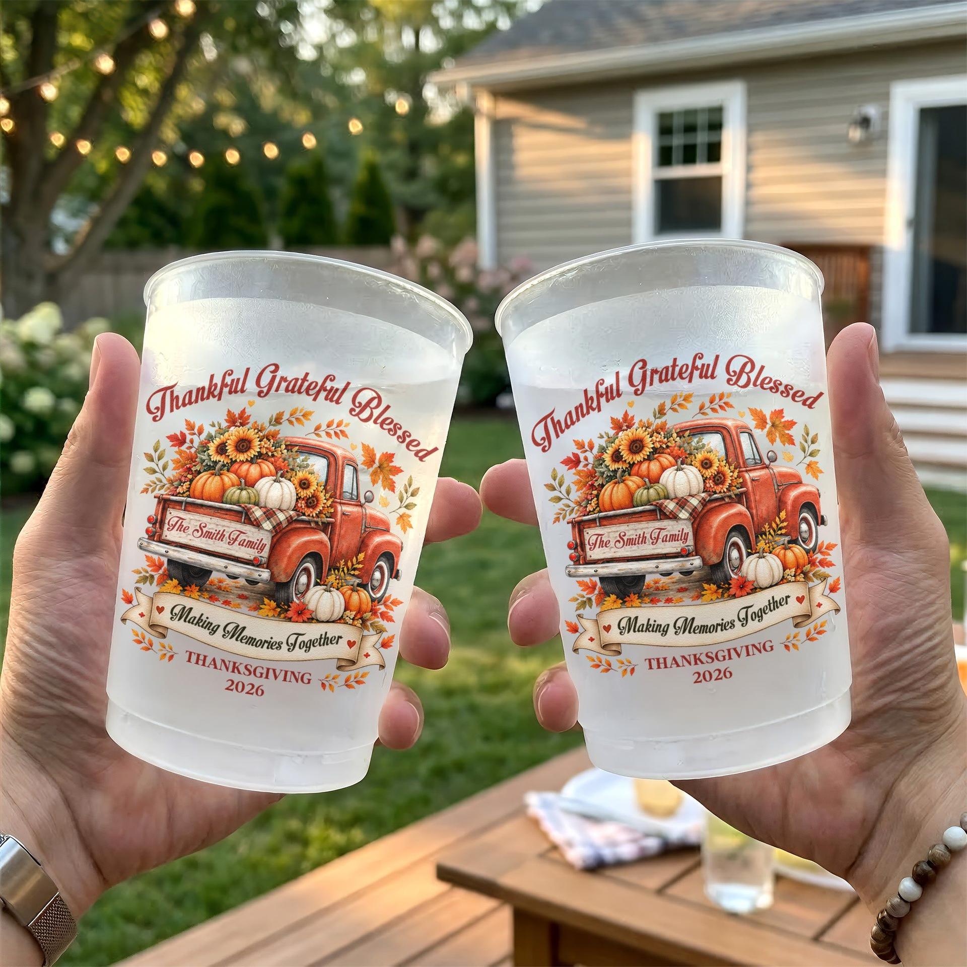 Personalized Thanksgiving Party Cups | POD Dropship, No Minimum Order gallery thumbnail - Frosted Cups