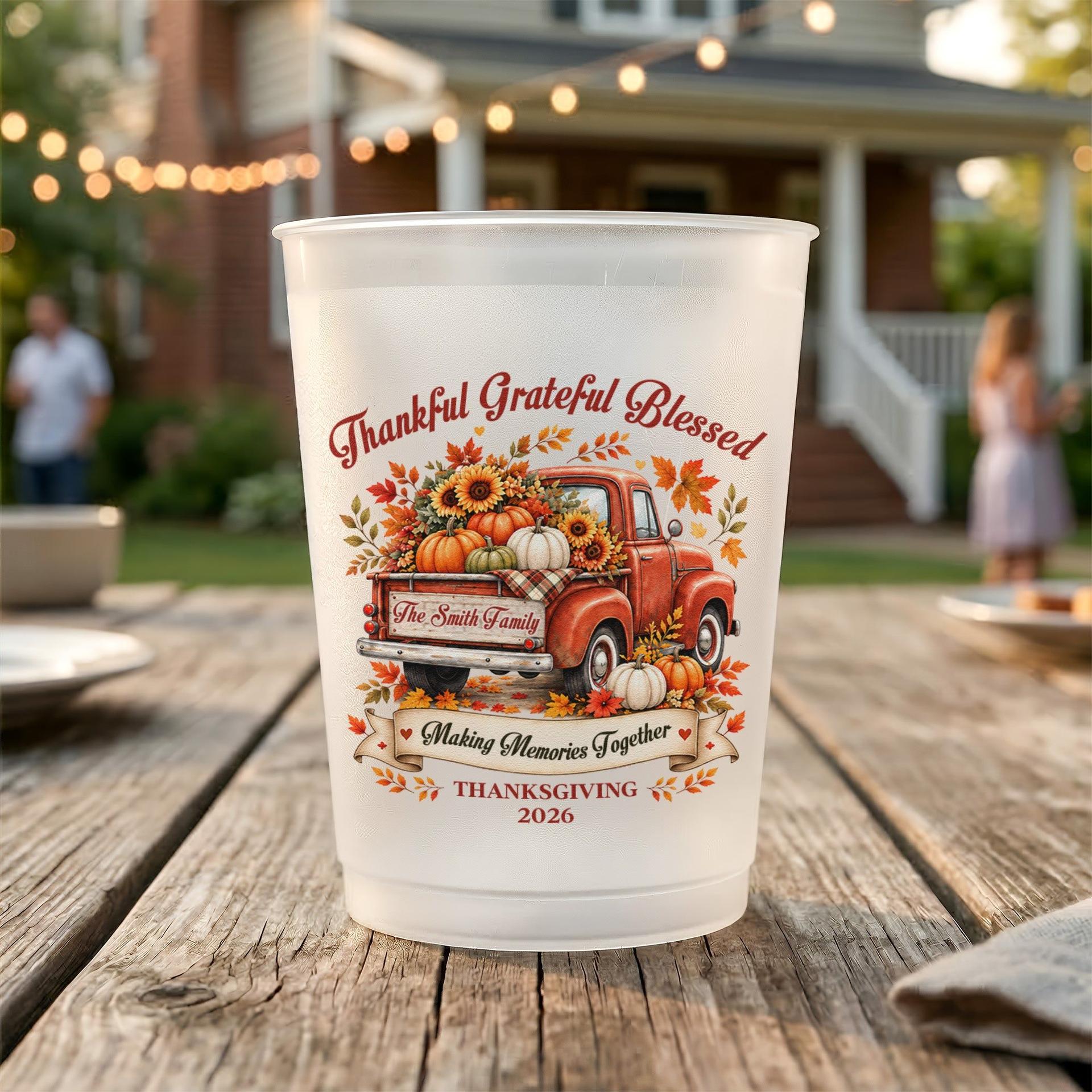 Personalized Thanksgiving Party Cups | POD Dropship, No Minimum Order gallery thumbnail - Frosted Cups