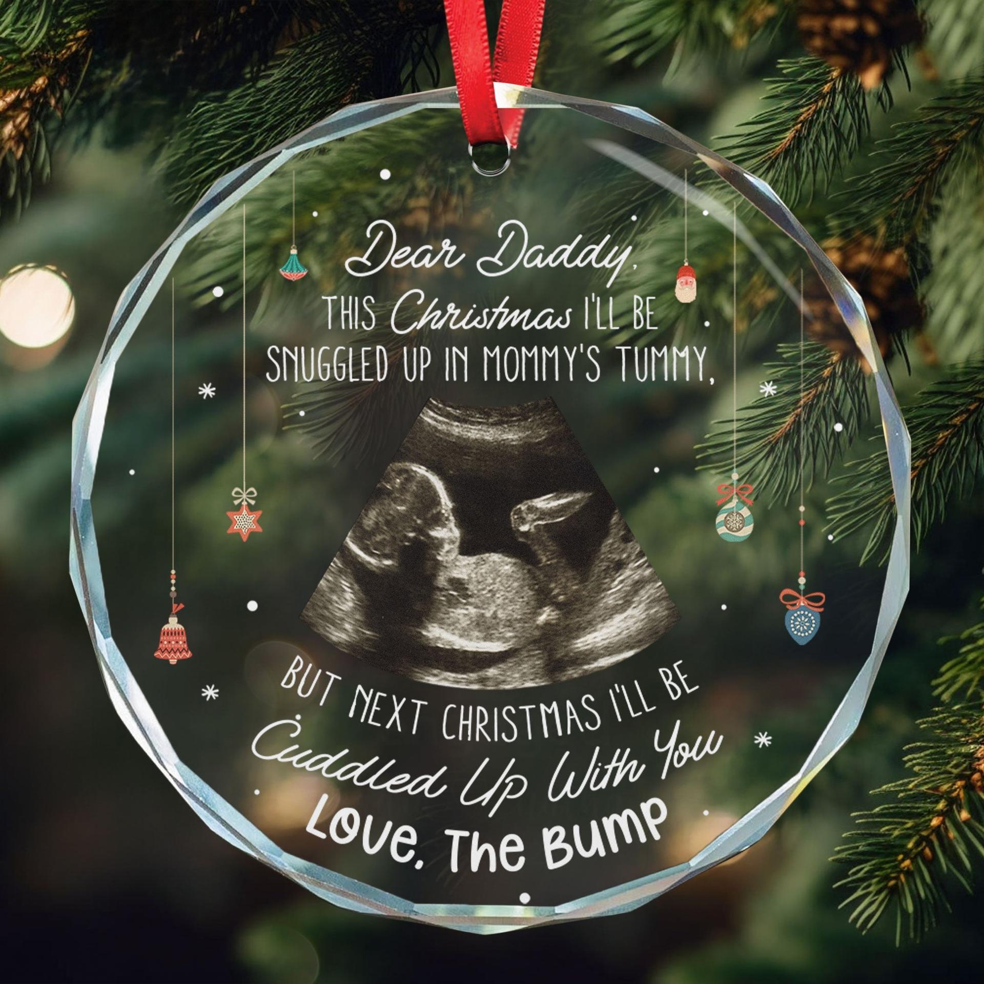 Personalized Christmas Baby Bump Ornament | Custom Print on Demand, 1-Piece Minimum - Custom Glass Ornament Wholesale | MCDFL
