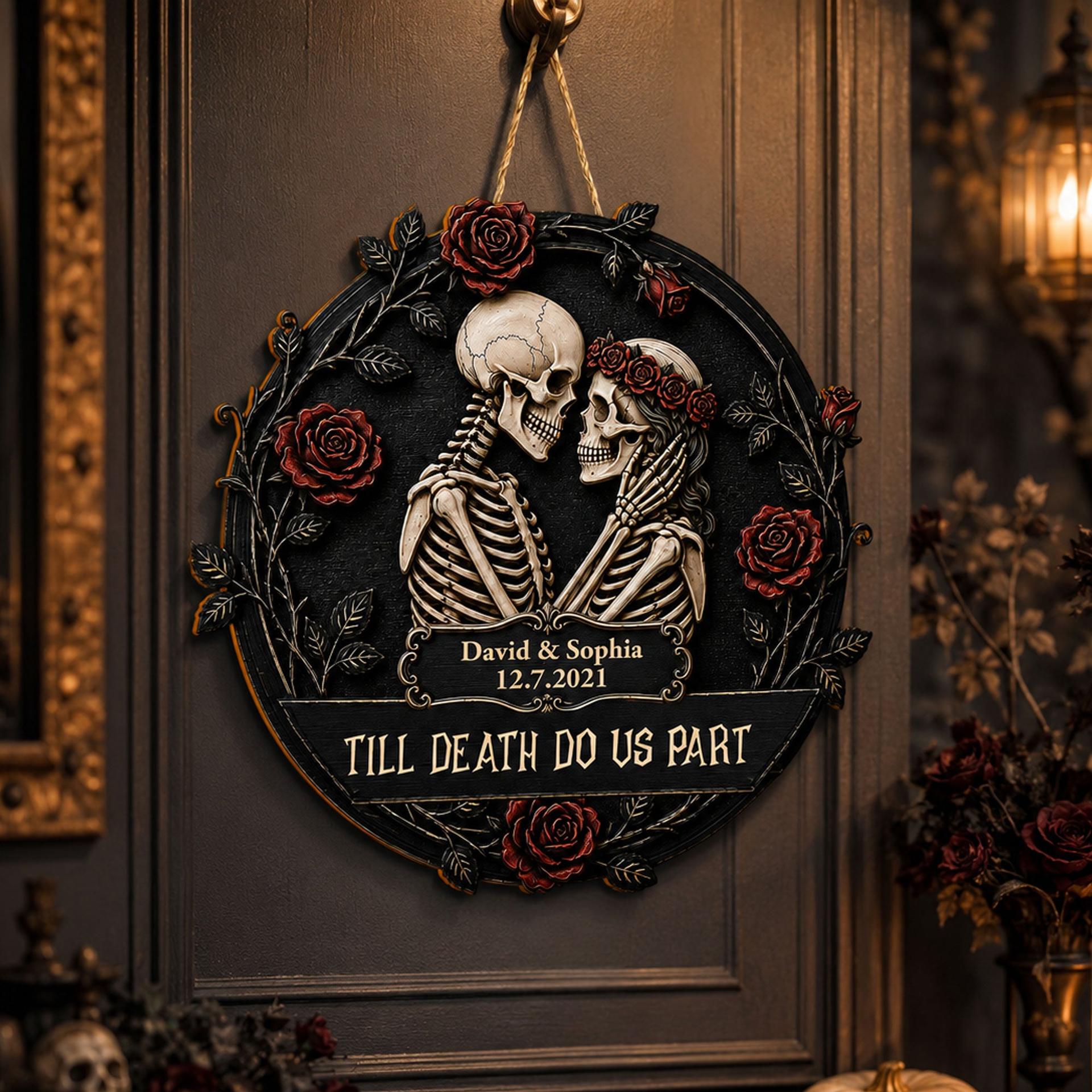 Gothic Romance Wood Sign for Couples | POD MOQ 1, Custom Print - Wood Sign Detail | Wholesale POD Supplier | MCDFL