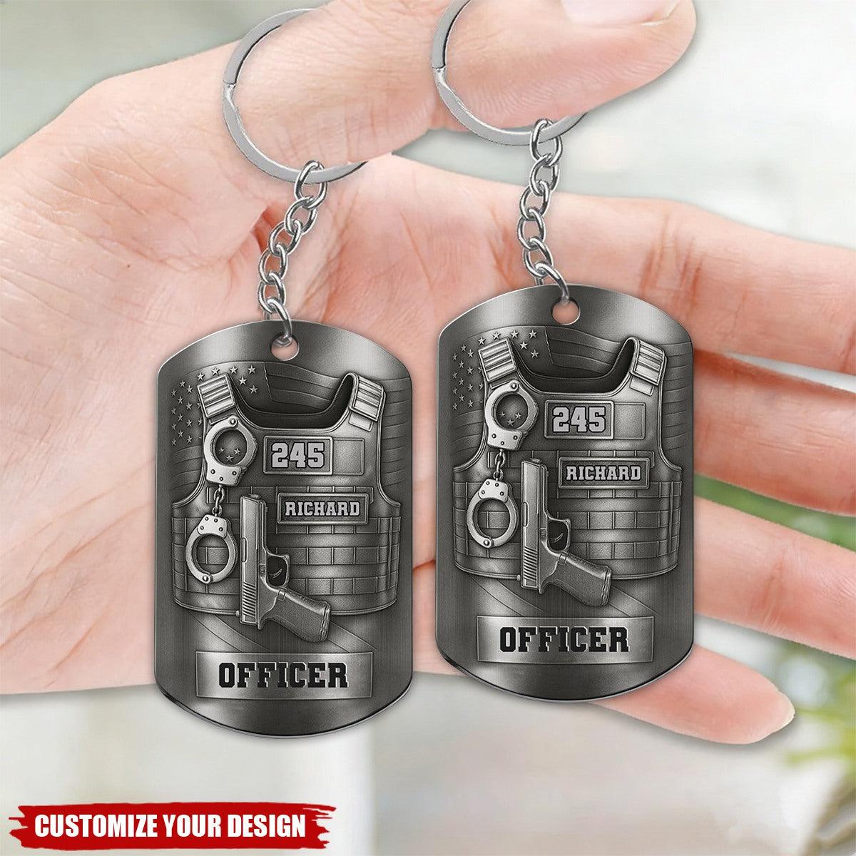 Custom Stainless Steel Keychain for Police Gifts | White-Label, 1-Piece Minimum - Custom Steel Keychain Wholesale | MCDFL