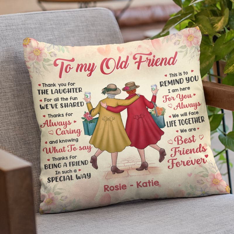 Personalized BFF Pillow for Friendship Day | 1-Piece Minimum, Blind Dropshipping - Square Pillow Detail | Wholesale POD Supplier | MCDFL
