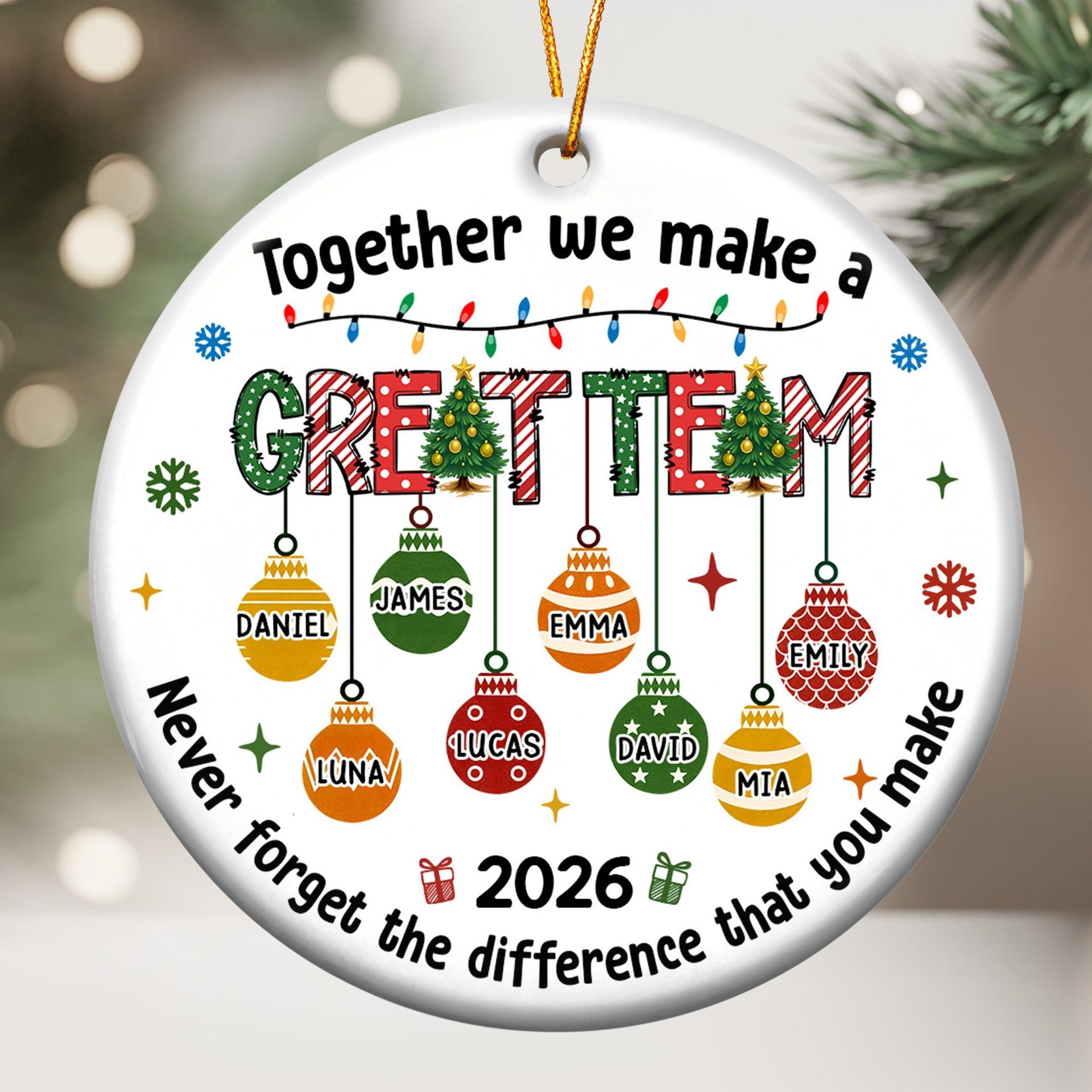 Personalized Team Ceramic Ornament for Coworker Gifts | POD Dropship, MOQ 1 - Custom Ceramic Ornament Wholesale | MCDFL