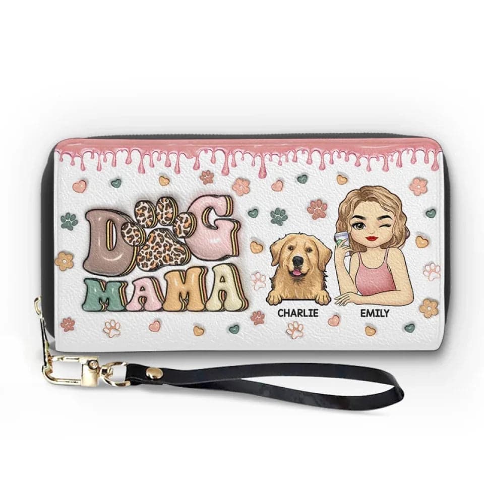 Custom Pet Photo Leather Wallet | 3D Print POD, No Minimum Order - Custom Leather Long Wallet Wholesale | MCDFL