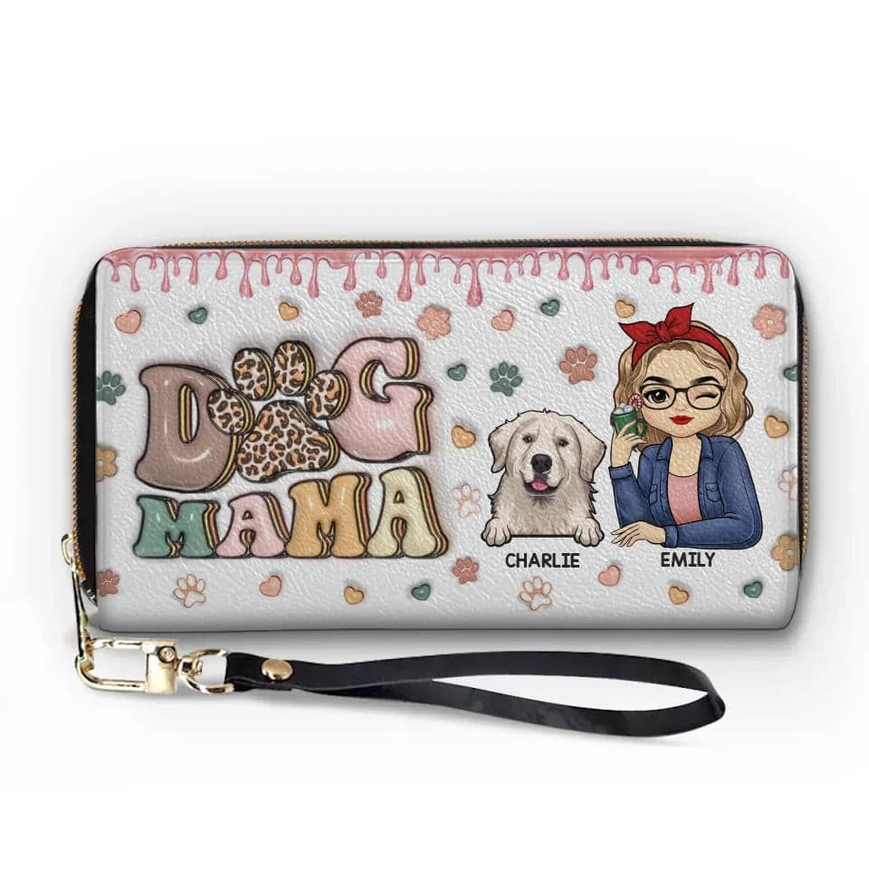 Custom Pet Photo Leather Wallet | 3D Print POD, No Minimum Order - Leather Long Wallet Detail | Wholesale POD Supplier | MCDFL