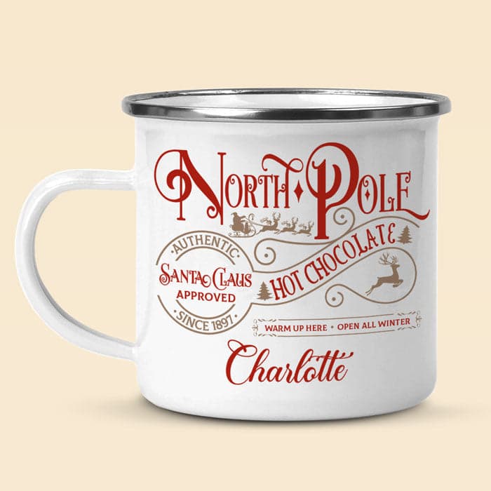 Personalized Christmas Hot Chocolate Mug | No Minimum Order, Blind Dropshipping - Custom Enamel Mug Wholesale | POD Dropship Supplier | MCDFL
