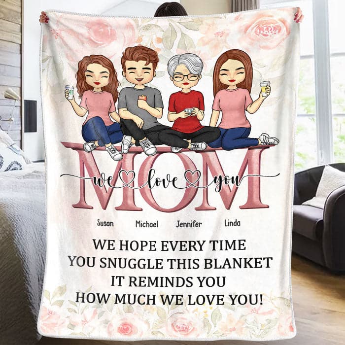 Personalized Fleece Blanket for Mother's Day | White-Label POD, 1-Piece Minimum - Custom Blanket Wholesale | MCDFL