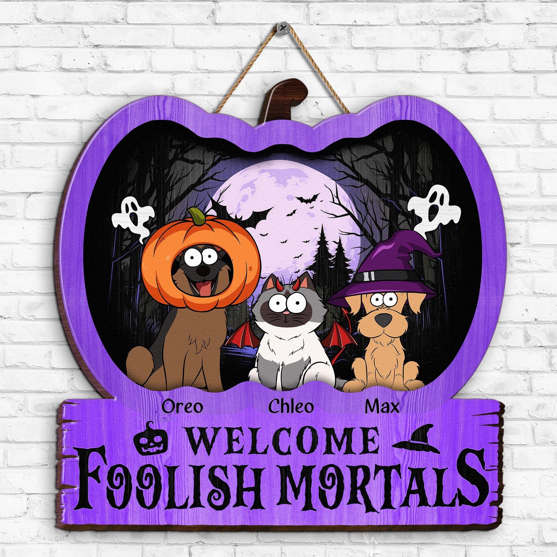 Personalized Halloween Wood Sign for Pet Lovers | Custom POD, MOQ 1 - Custom Wood Sign Wholesale | POD Dropship Supplier | MCDFL