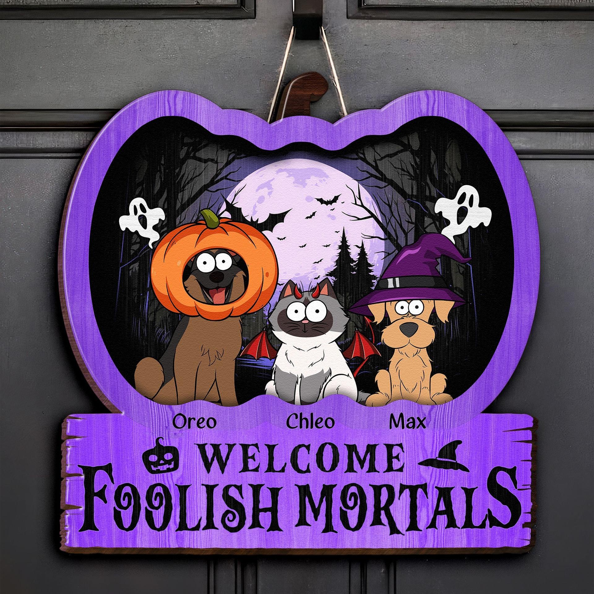 Personalized Halloween Wood Sign for Pet Lovers | Custom POD, MOQ 1 - Wood Sign Detail | Wholesale POD Supplier | MCDFL