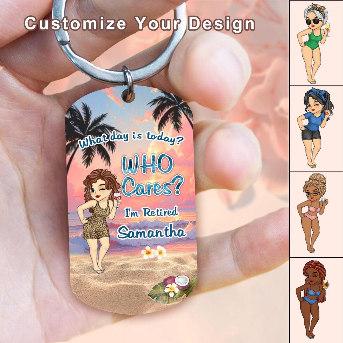 Personalized Retirement Keychain for Coworker Farewell | Custom Engraved Steel, Blind Dropshipping - Custom Steel Keychain Wholesale | POD Dropship Supplier | MCDFL