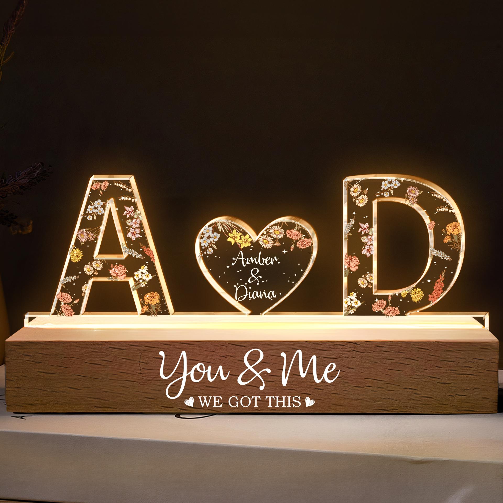 Personalized Couple LED Night Light | White-Label, 1-Piece Minimum - Custom LED Night Light Wholesale | POD Dropship Supplier | MCDFL