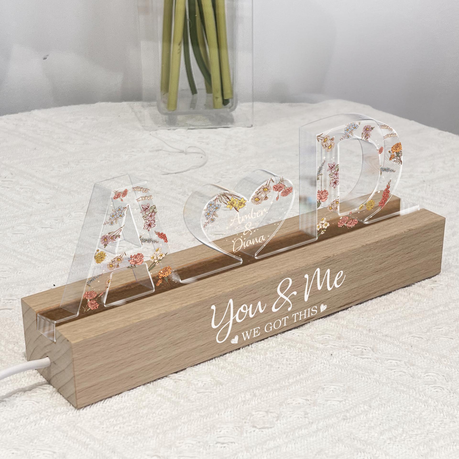 Personalized Couple LED Night Light | White-Label, 1-Piece Minimum - LED Night Light Detail | Wholesale POD Supplier | MCDFL