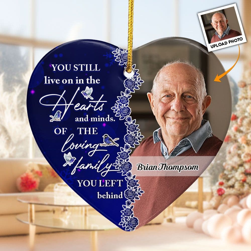 Personalized Ceramic Photo Ornament | Custom Memorial, Dropship Ready MOQ 1 - Ceramic Ornament Detail | Wholesale POD Supplier | MCDFL