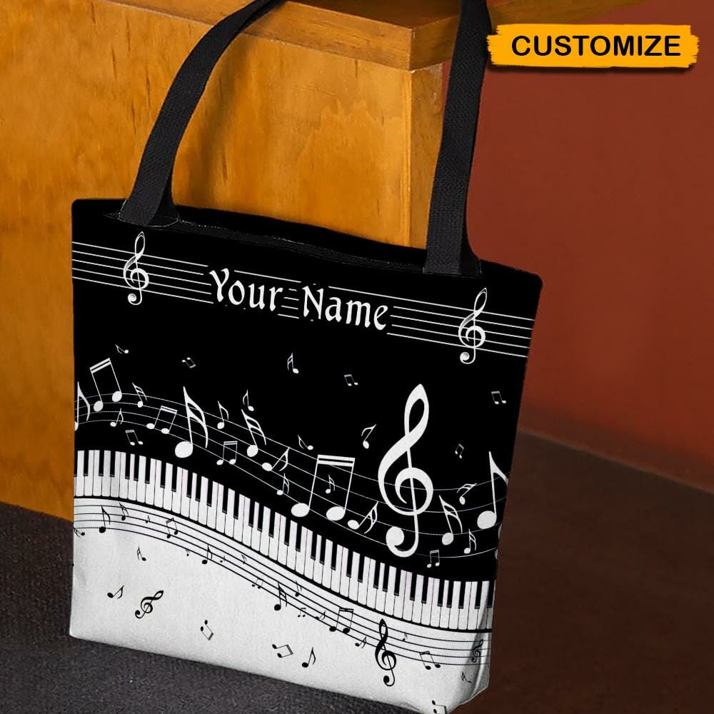 Custom Piano Music Tote Bag | POD Dropship, MOQ 1
