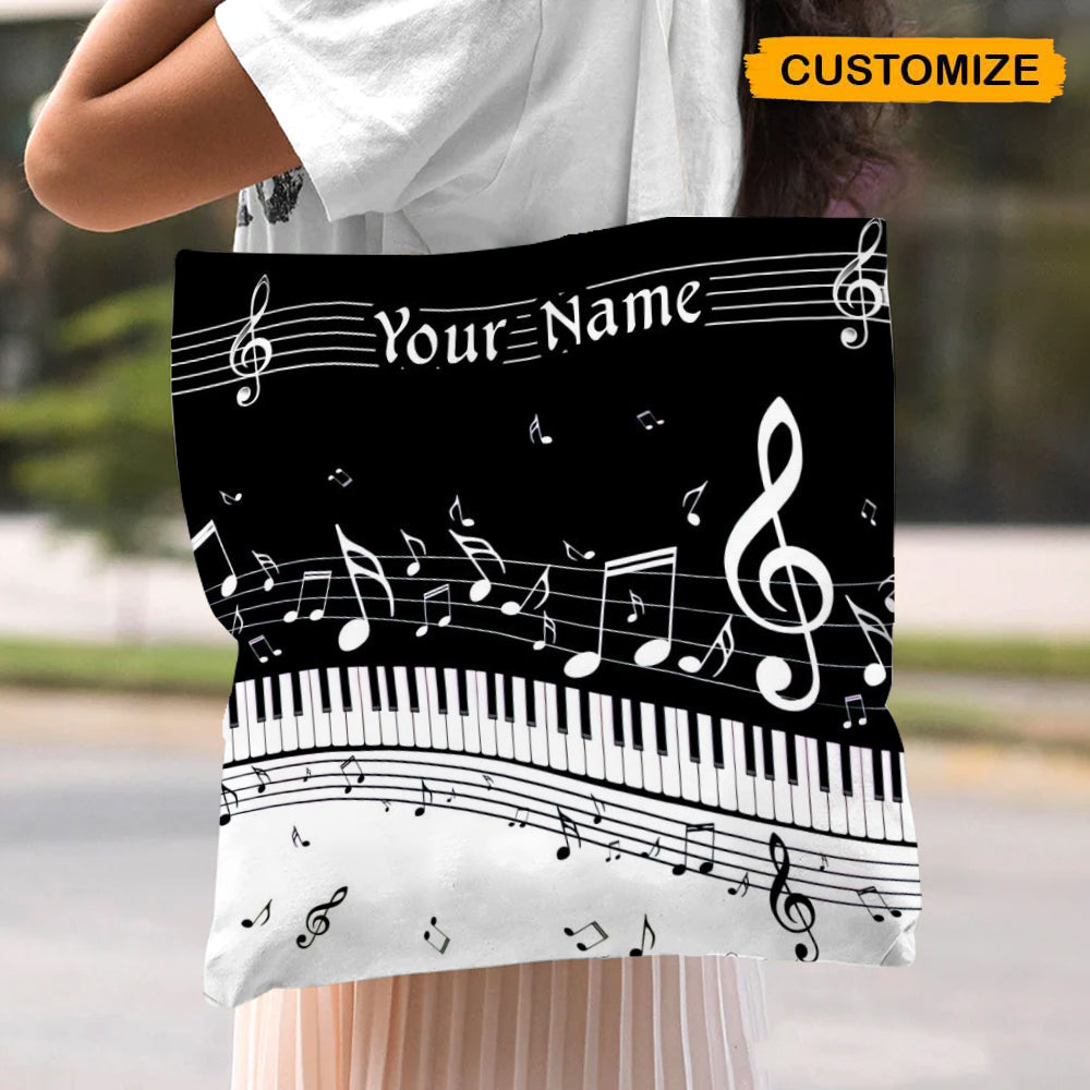 Custom Piano Music Tote Bag | POD Dropship, MOQ 1 - Tote Bag Detail | Wholesale POD Supplier | MCDFL