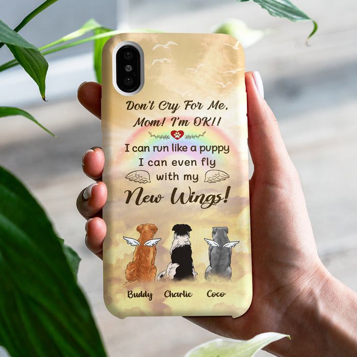 Angel Dog Memorial Phone Case | Custom Pet Name, Blind Dropship MOQ 1 - Phone Case Print-on-Demand Product | MCDFL Factory Dropship