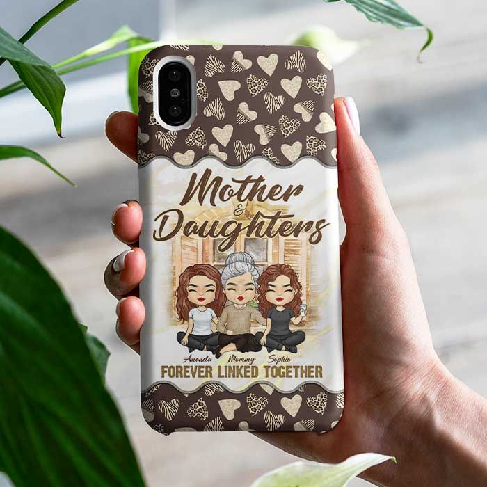 Personalized Mother & Daughters Phone Case | Custom Print, No Minimum Order - Phone Case Print-on-Demand Product | MCDFL Factory Dropship