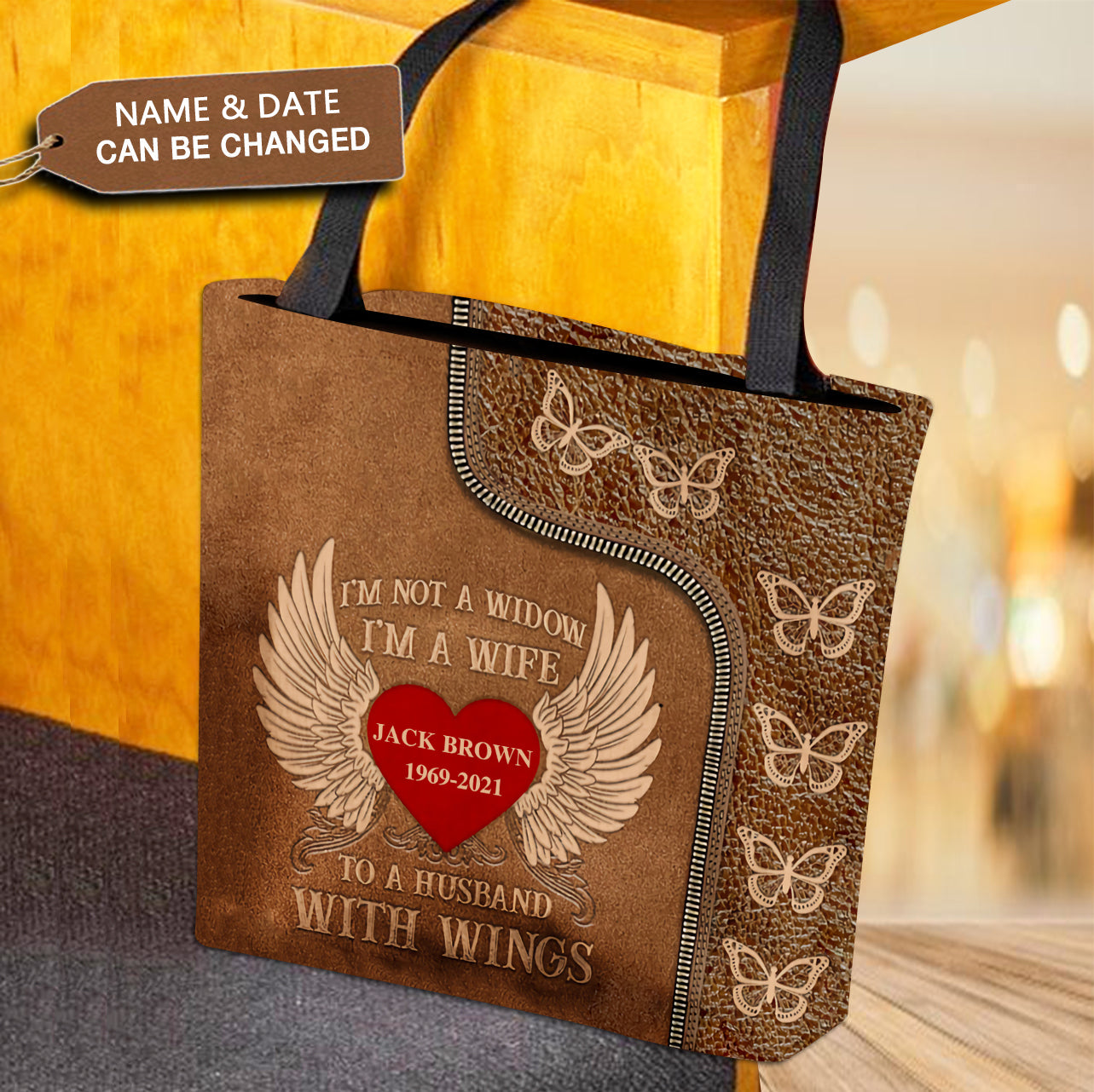 Custom 'I'm Not A Widow' Tote Bag | POD Dropship, MOQ 1 - Custom Tote Bag Wholesale | MCDFL