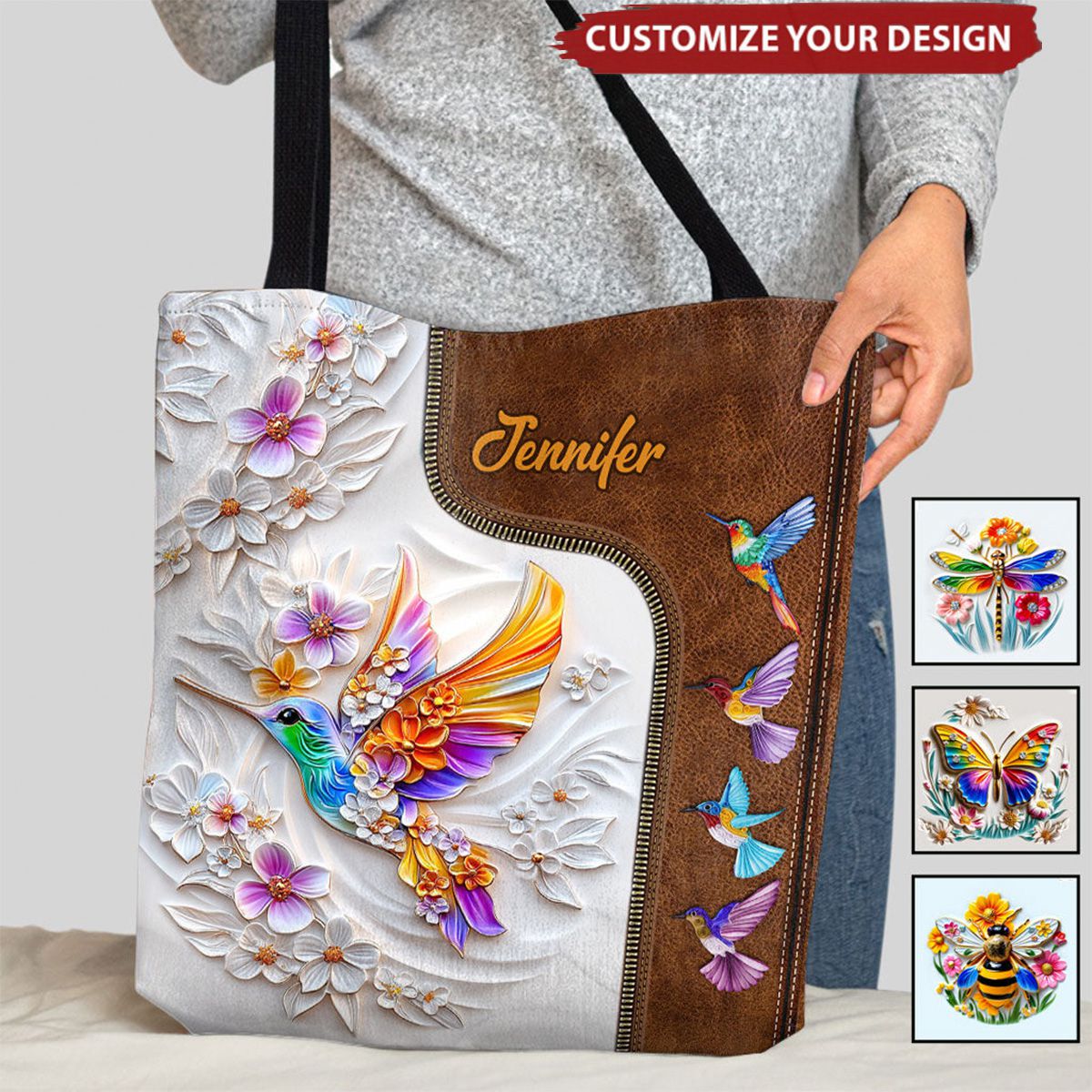 Custom Insect Tote Bag for POD Sellers | MOQ 1, Double-Sided Print - Custom Tote Bag Wholesale | MCDFL