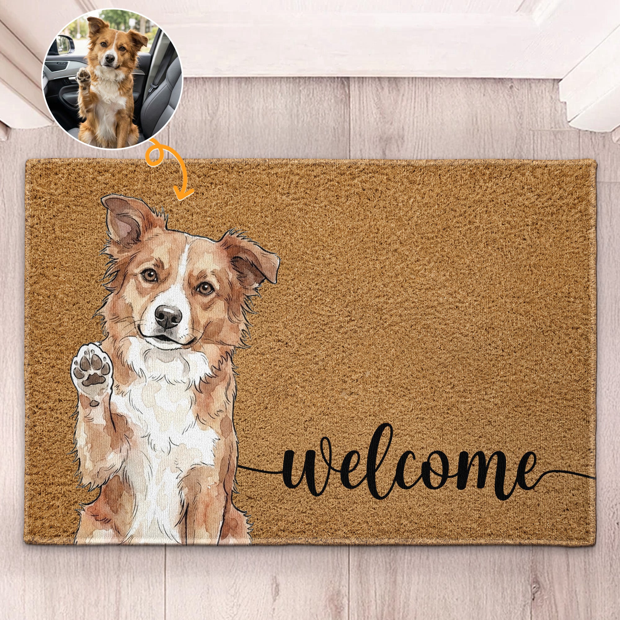 Personalized Pet Portrait Doormat | POD Wholesale, MOQ 1