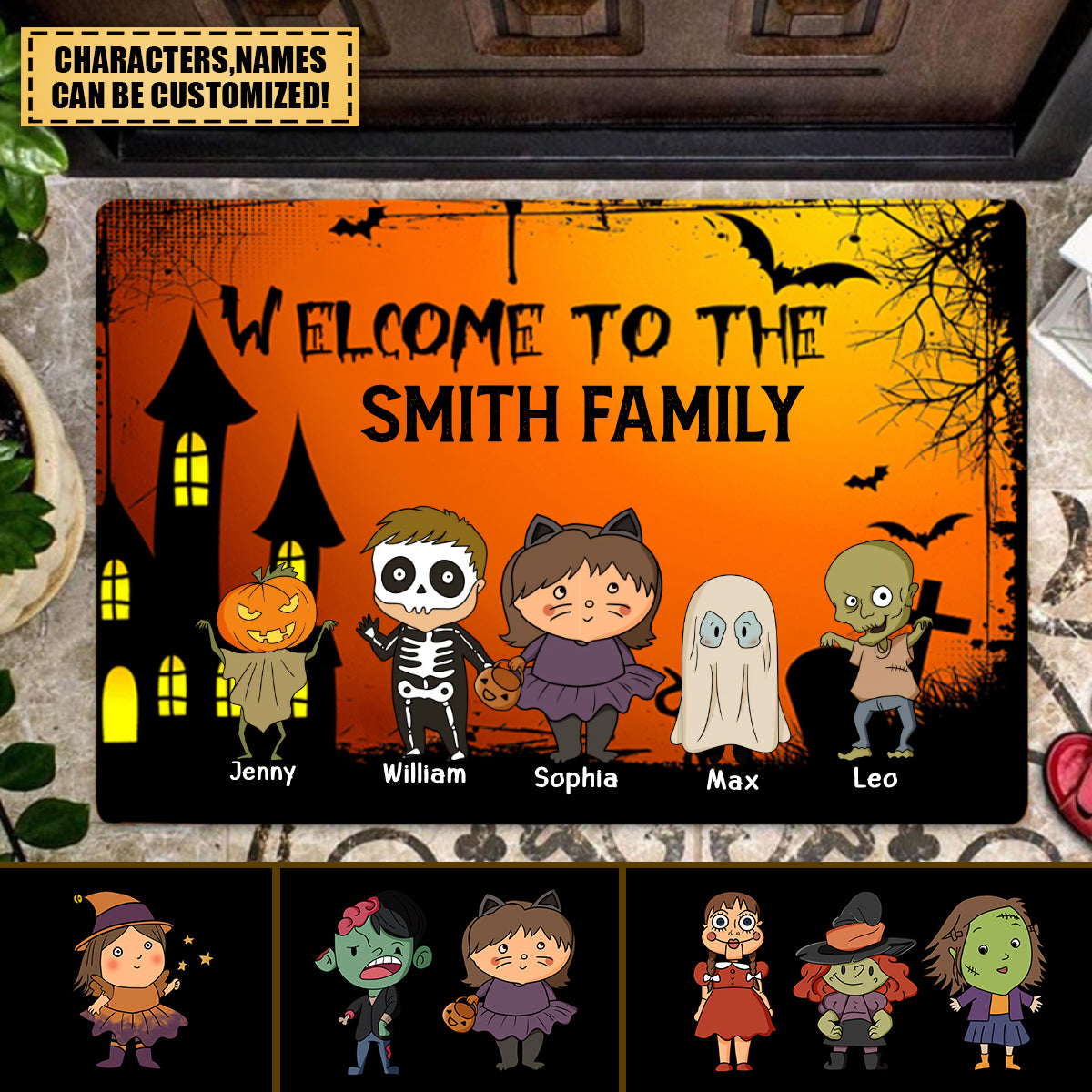 Halloween Custom Doormat | POD Dropship Wholesale MOQ 1 - Custom Doormat Wholesale | MCDFL